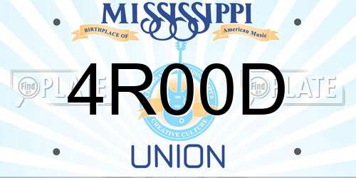 4R00D Mississippi License Plate