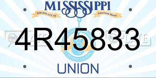 4R45833 Mississippi License Plate