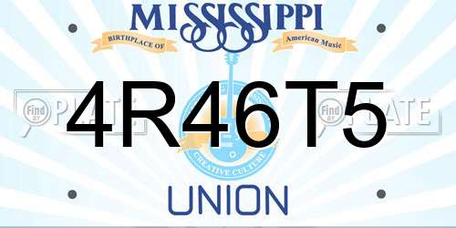 4R46T5 Mississippi License Plate