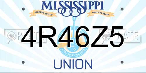 4R46Z5 Mississippi License Plate