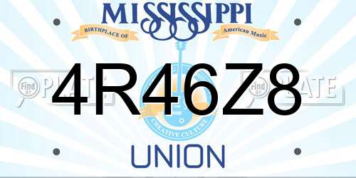 4R46Z8 Mississippi License Plate