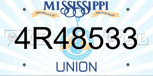 4R48533 Mississippi License Plate