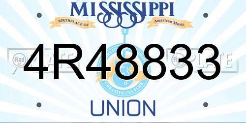 4R48833 Mississippi License Plate