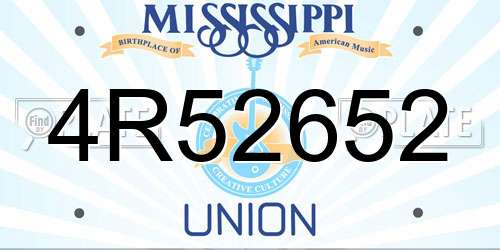 4R52652 Mississippi License Plate