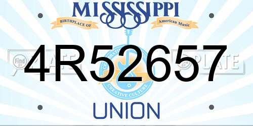 4R52657 Mississippi License Plate