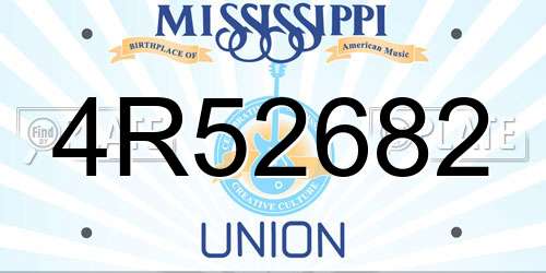 4R52682 Mississippi License Plate