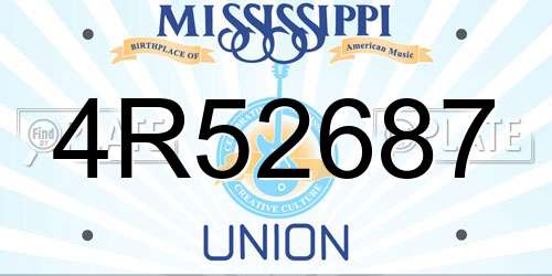 4R52687 Mississippi License Plate