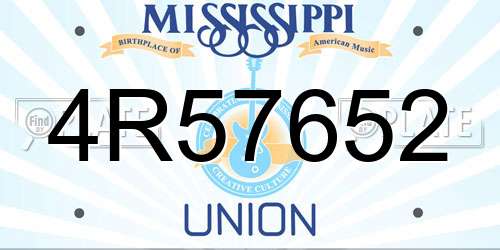 4R57652 Mississippi License Plate