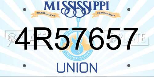 4R57657 Mississippi License Plate