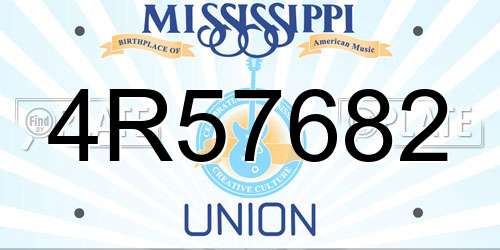 4R57682 Mississippi License Plate