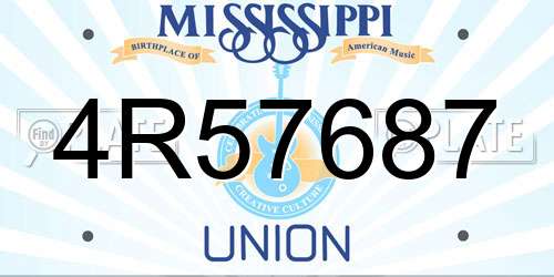 4R57687 Mississippi License Plate
