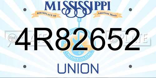 4R82652 Mississippi License Plate