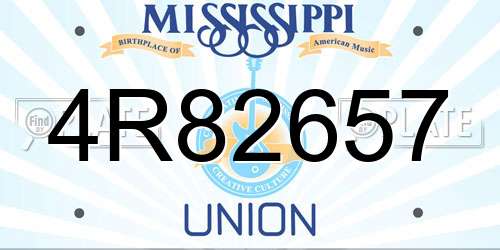 4R82657 Mississippi License Plate