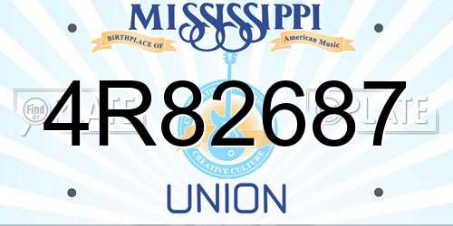 4R82687 Mississippi License Plate