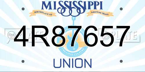 4R87657 Mississippi License Plate