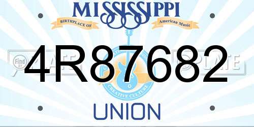 4R87682 Mississippi License Plate