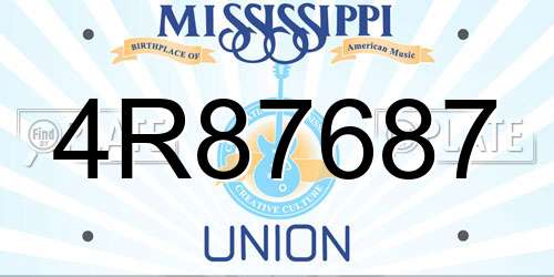 4R87687 Mississippi License Plate