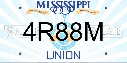 4R88M Mississippi License Plate