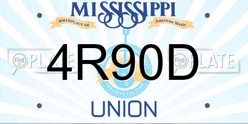 4R90D Mississippi License Plate