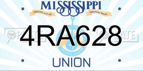 4RA628 Mississippi License Plate