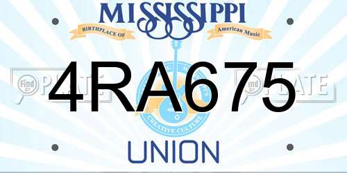 4RA675 Mississippi License Plate
