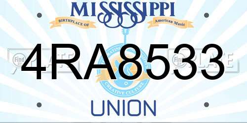 4RA8533 Mississippi License Plate