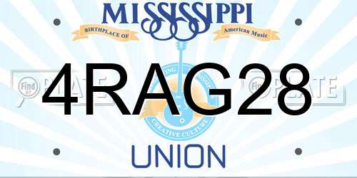 4RAG28 Mississippi License Plate