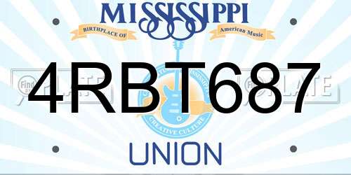 4RBT687 Mississippi License Plate