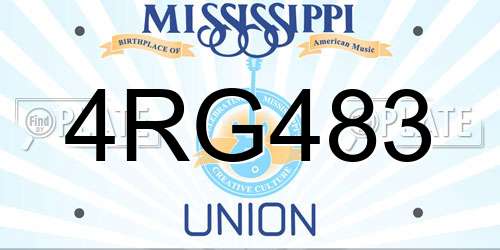 4RG483 Mississippi License Plate