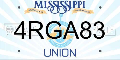 4RGA83 Mississippi License Plate
