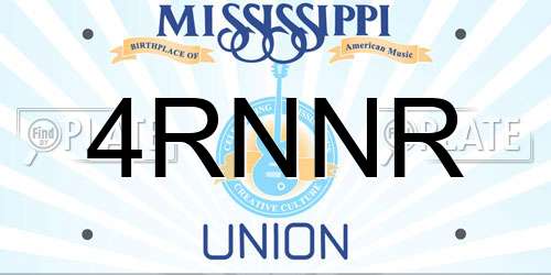4RNNR Mississippi License Plate