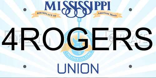 4ROGERS Mississippi License Plate