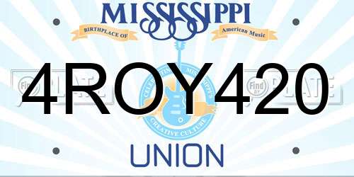 4ROY420 Mississippi License Plate