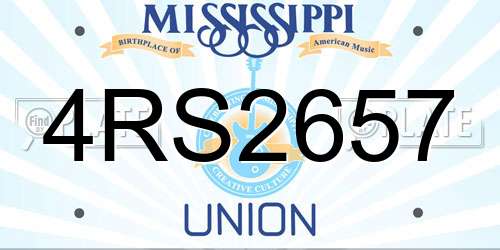 4RS2657 Mississippi License Plate