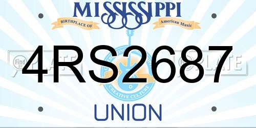 4RS2687 Mississippi License Plate
