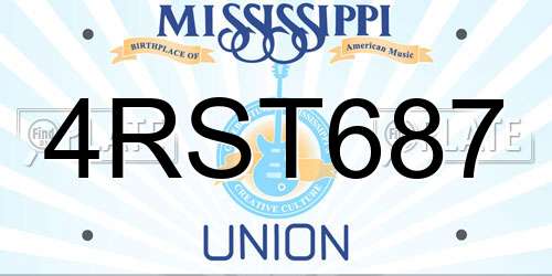 4RST687 Mississippi License Plate
