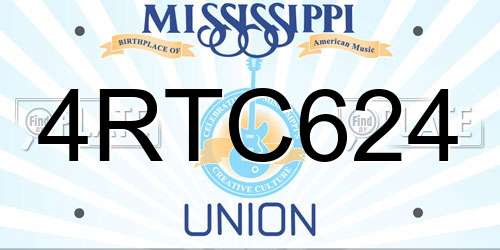 4RTC624 Mississippi License Plate
