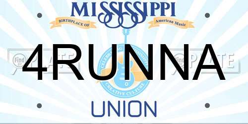4RUNNA Mississippi License Plate