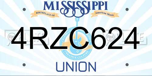 4RZC624 Mississippi License Plate