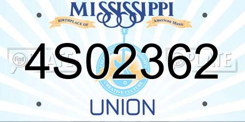 4S02362 Mississippi License Plate