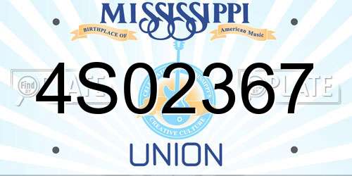 4S02367 Mississippi License Plate