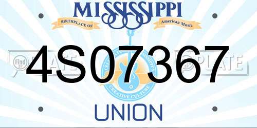 4S07367 Mississippi License Plate