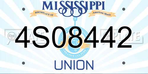 4S08442 Mississippi License Plate