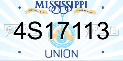 4S17113 Mississippi License Plate