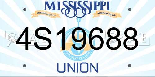 4S19688 Mississippi License Plate