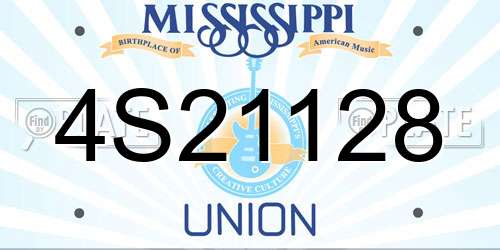 4S21128 Mississippi License Plate
