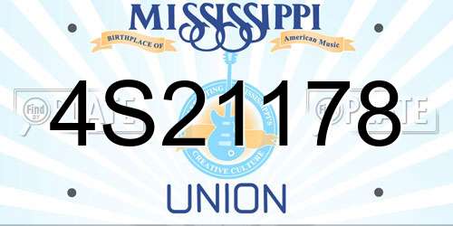 4S21178 Mississippi License Plate