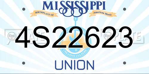 4S22623 Mississippi License Plate
