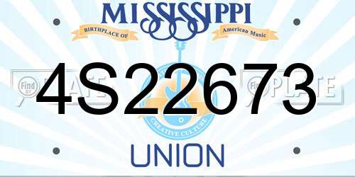 4S22673 Mississippi License Plate
