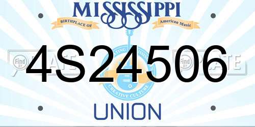 4S24506 Mississippi License Plate